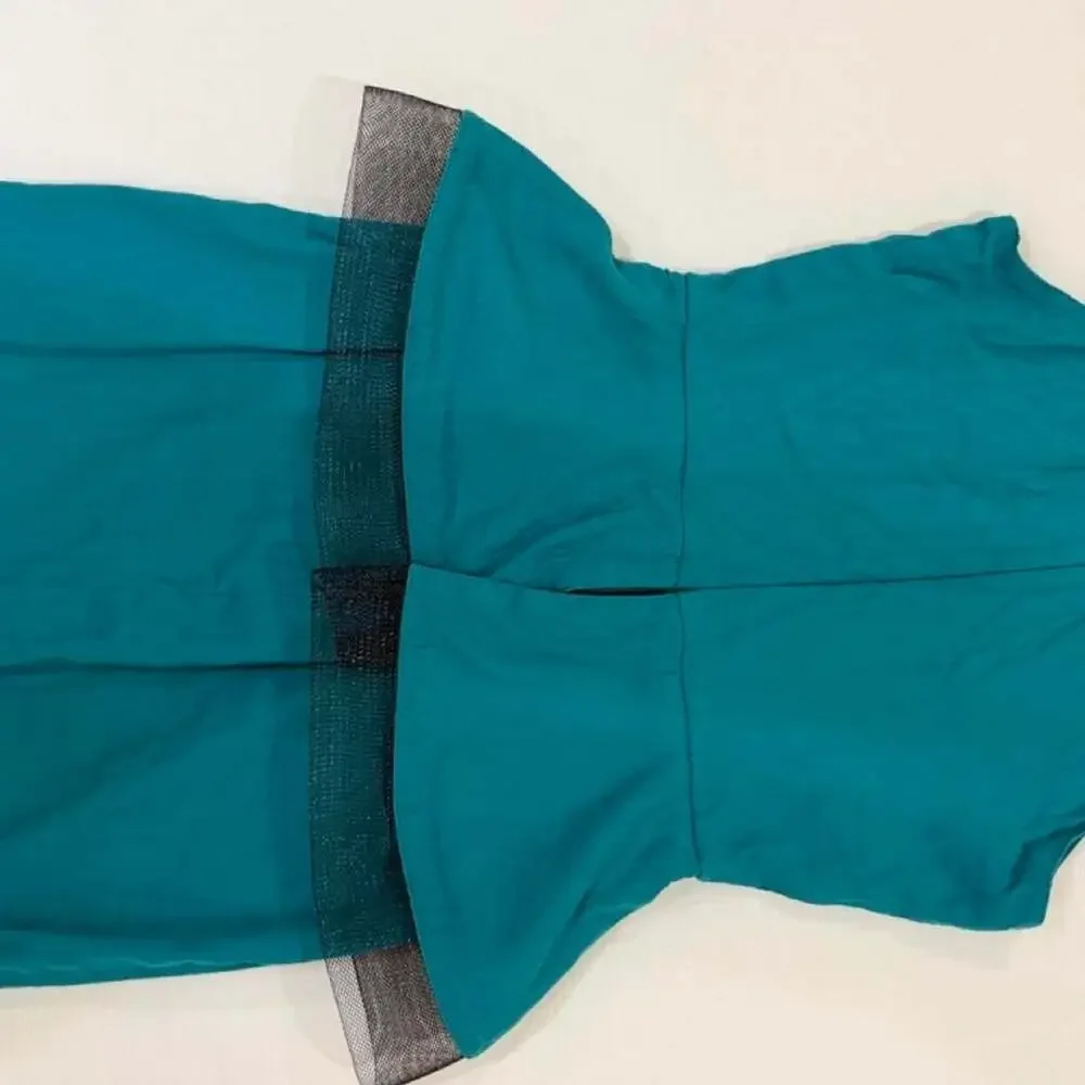 Artelier Nicole Miller Teal Peplum Dress Size 4